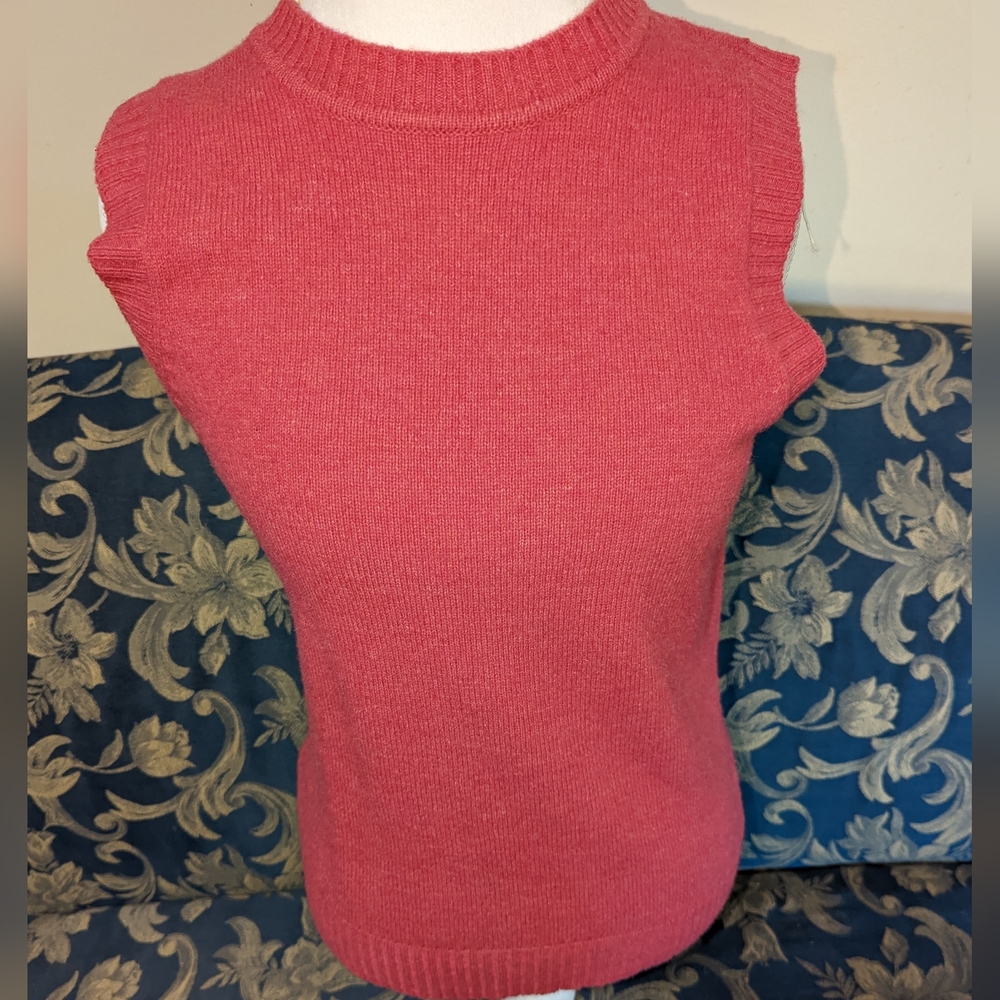 R Brand Coral Lamb's Wool Sweater Vest